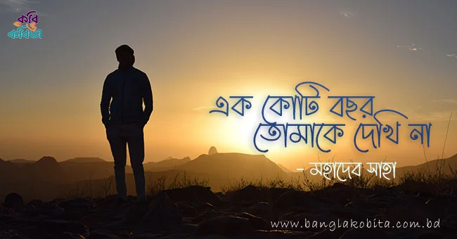 এক কোটি বছর তোমাকে দেখি না - মহাদেব সাহা